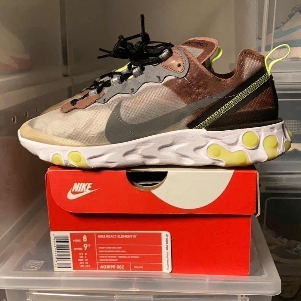 𝅺MEN’S Nike React Element 87 ‘Desert Sand’